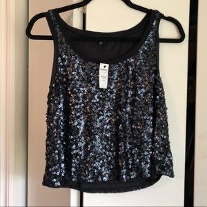 NWT Express Sequin Cropped Tank